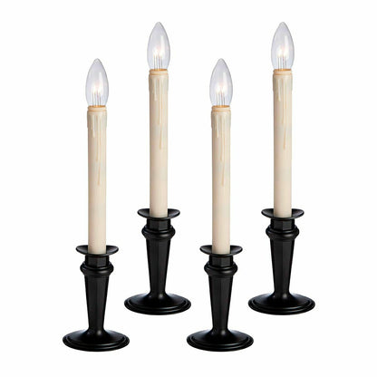 Traditional Adjustable Window Candles with Timer and Remote, Set of 4 | Plow & Hearth