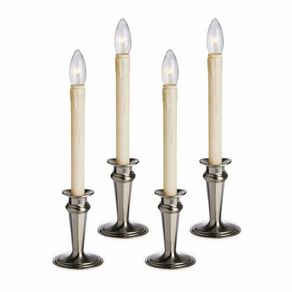 Traditional Adjustable Window Candles with Timer and Remote, Set of 4 | Plow & Hearth