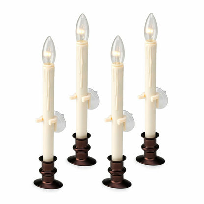 Suction Cup Window Candles with Timer and Remote, Set of 4 | Plow & Hearth