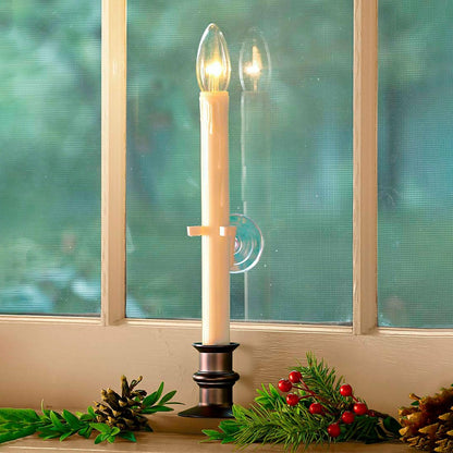 Suction Cup Window Candles with Timer and Remote, Set of 4 | Plow & Hearth