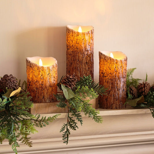 Woodland Flameless LED Candles with Timer, Set of 3 | Plow & Hearth