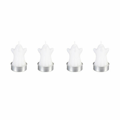 Happy Hauntings, Ghost Tealight Wax Candle, Set of 4 | Plow & Hearth