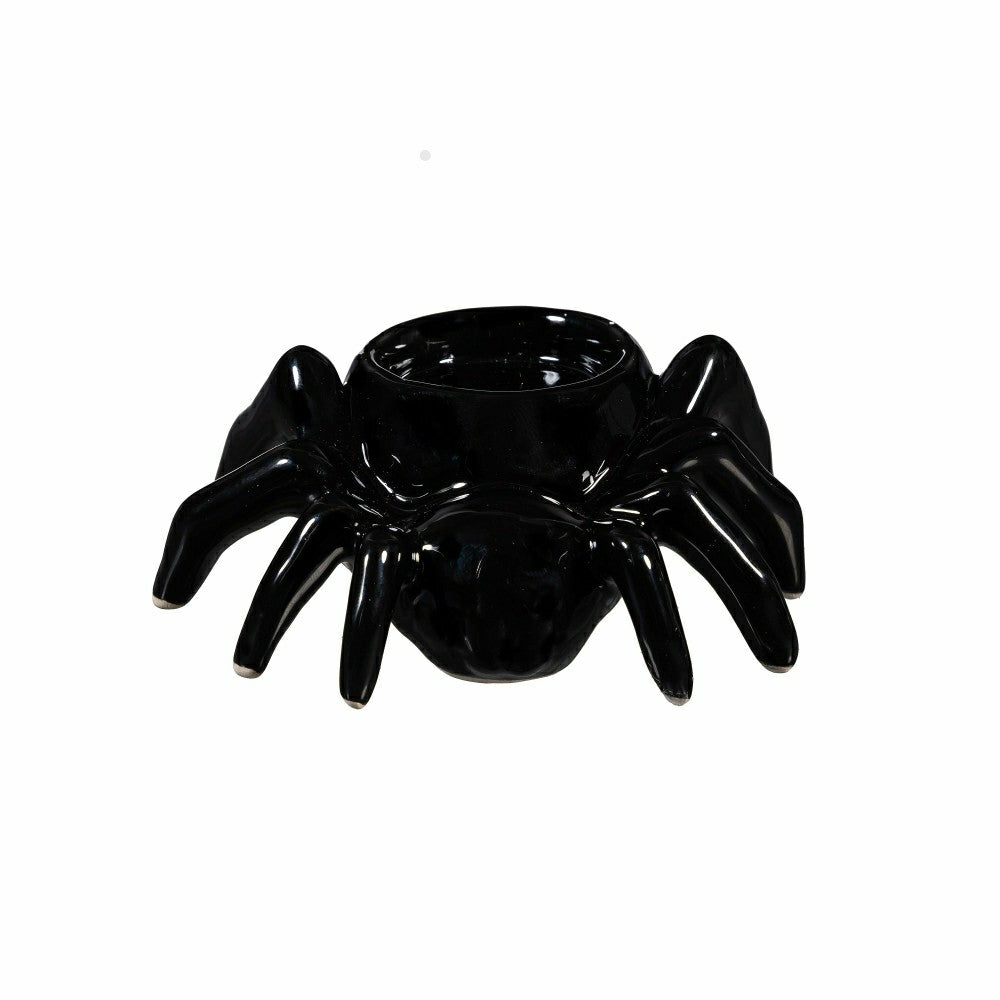 Ceramic Halloween Spider Tealight Candle Holder | Plow & Hearth