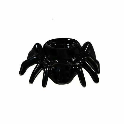 Ceramic Halloween Spider Tealight Candle Holder | Plow & Hearth