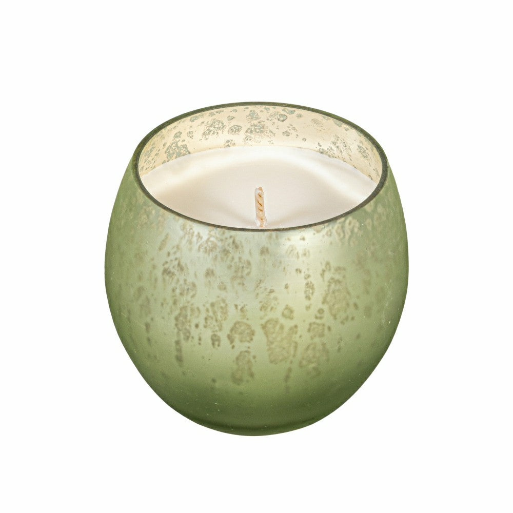 Egg Shape Mercury Glass Candle, Smoke Green | Plow & Hearth