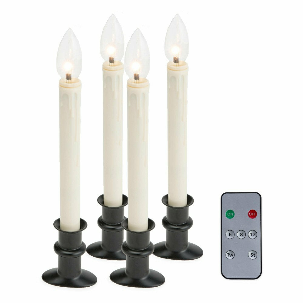Adjustable Window Hugger Candles, Set of 4 with Remote | Plow & Hearth