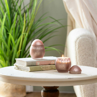 Egg Shape Mercury Glass Candle, Rose Smoke | Plow & Hearth
