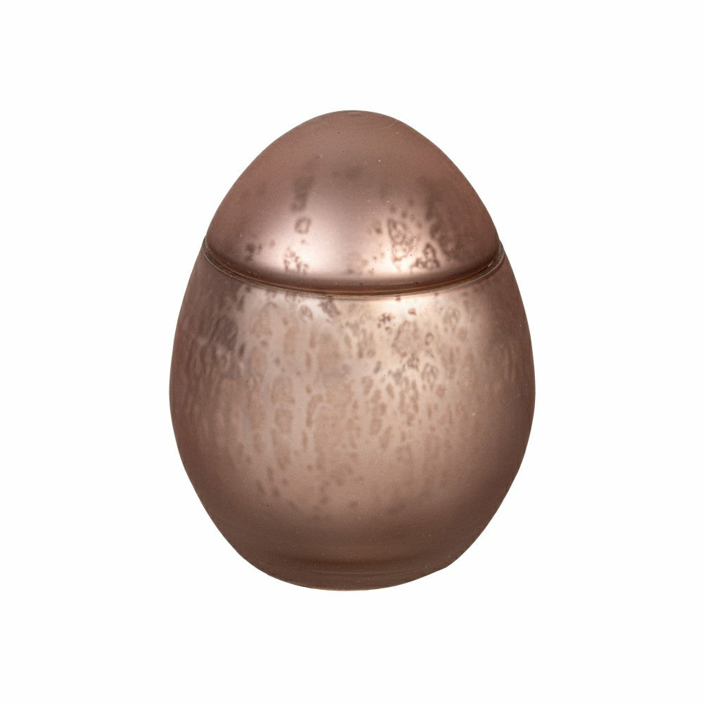 Egg Shape Mercury Glass Candle, Rose Smoke | Plow & Hearth