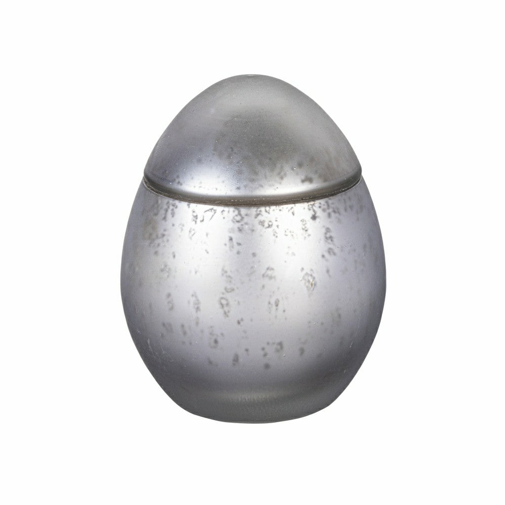 Egg Shape Mercury Glass Candle, Ancient Water | Plow & Hearth