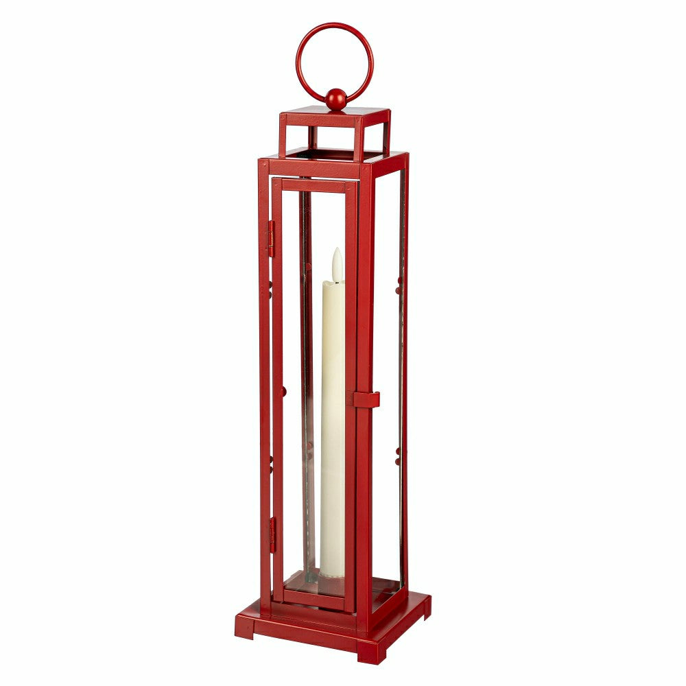 Tower Lantern LED Tapered Set of 3 with Red Finish | Plow & Hearth