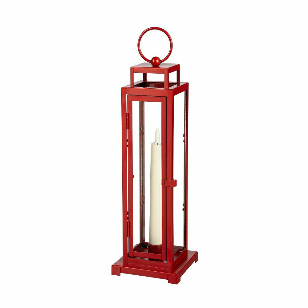 Tower Lantern LED Tapered Set of 3 with Red Finish | Plow & Hearth