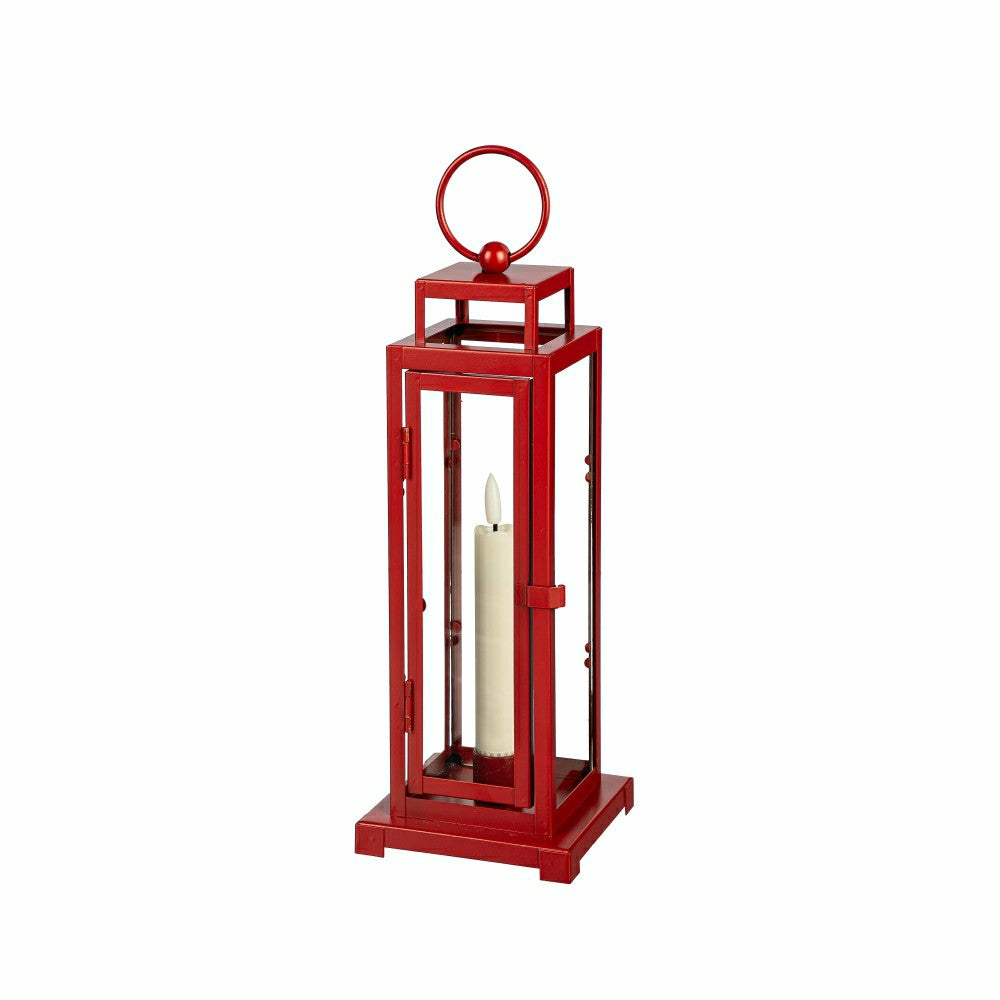 Tower Lantern LED Tapered Set of 3 with Red Finish | Plow & Hearth