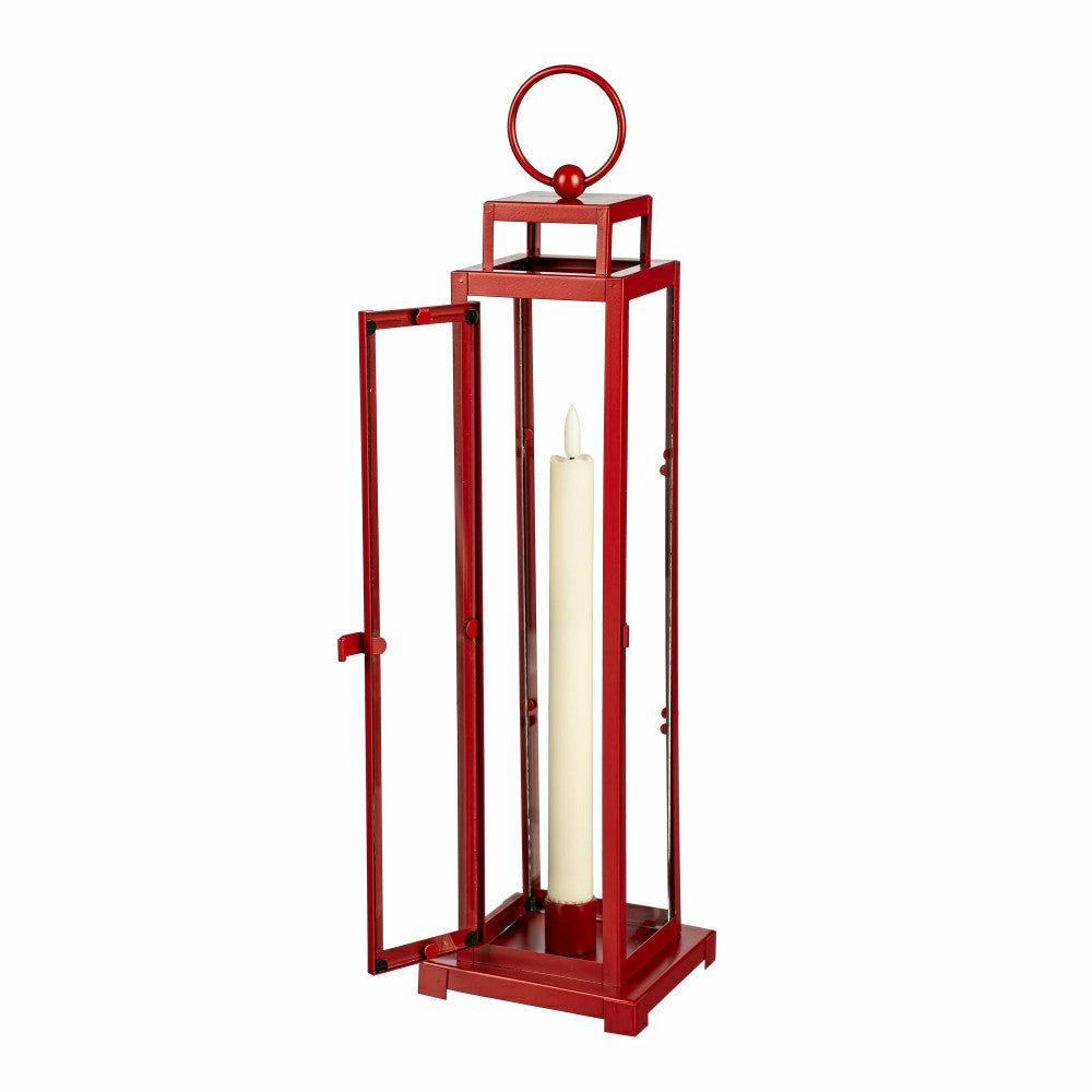 Tower Lantern LED Tapered Set of 3 with Red Finish | Plow & Hearth