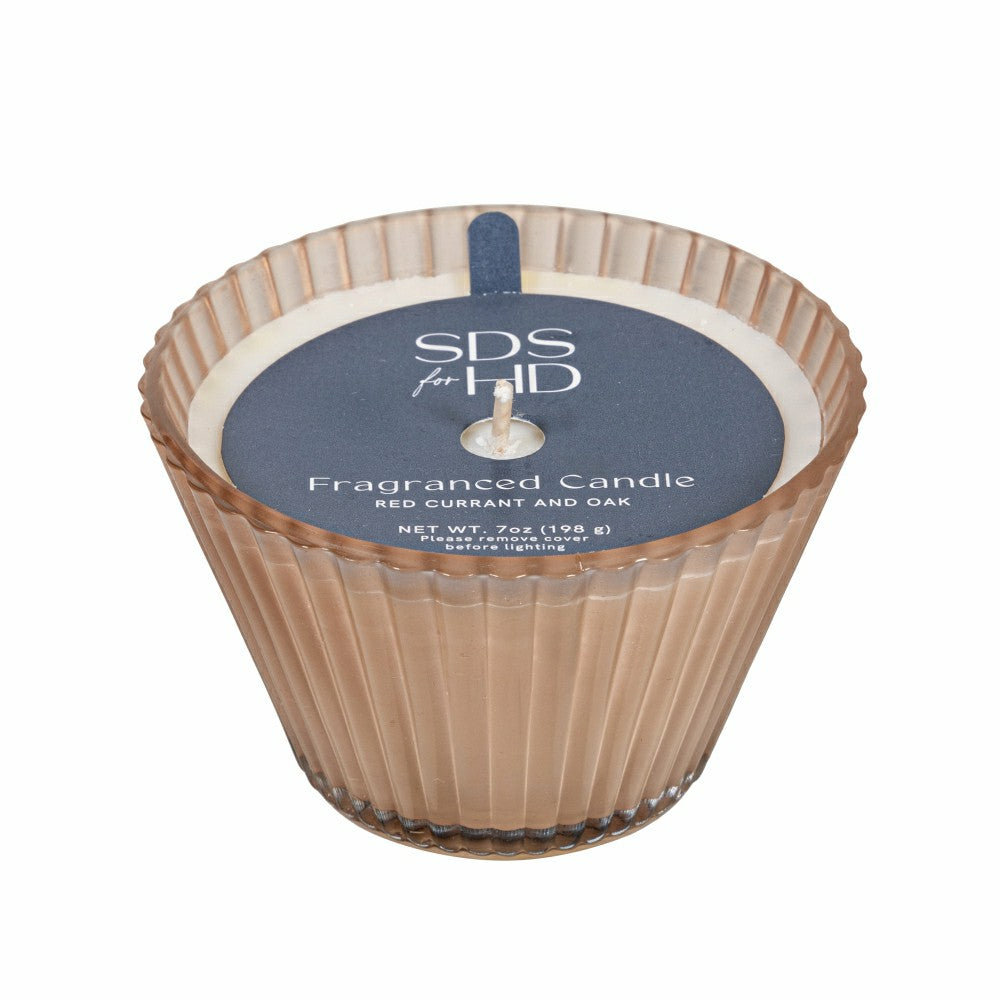 Ribbed Cupcake Glass Candle, Rose Smoke | Plow & Hearth