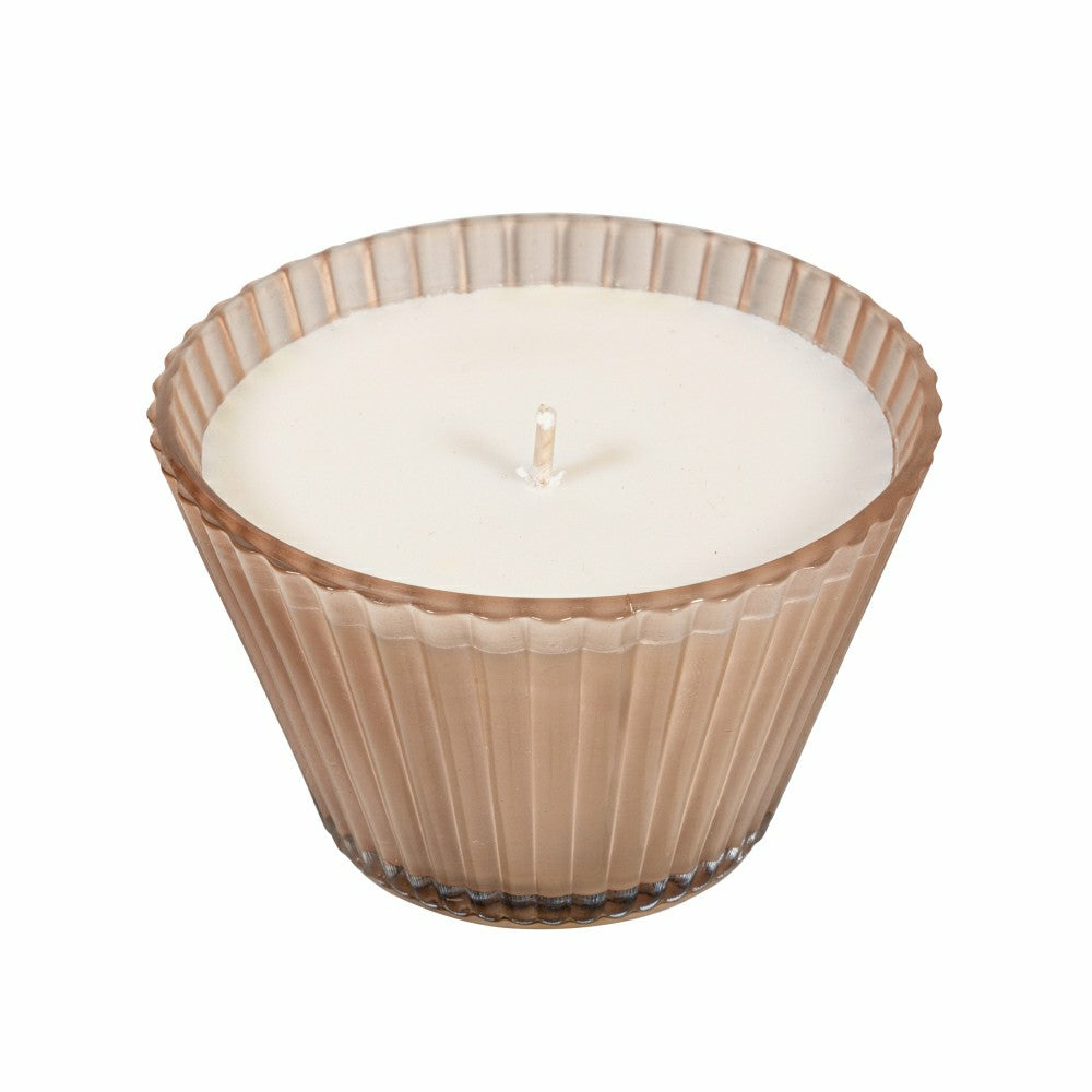 Ribbed Cupcake Glass Candle, Rose Smoke | Plow & Hearth