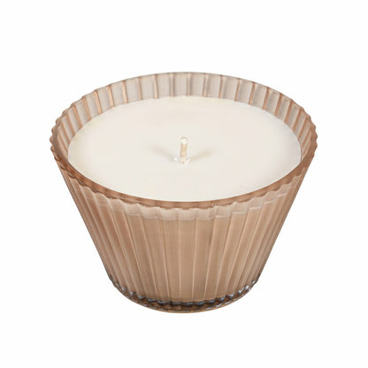 Ribbed Cupcake Glass Candle, Rose Smoke | Plow & Hearth