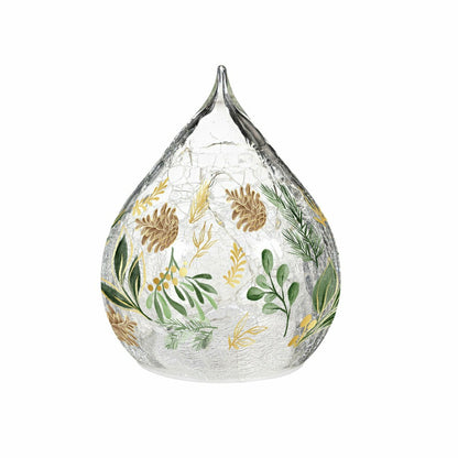 Shades of Emerald LED Table Décor Glass Teardrop, Set of 2 | Plow & Hearth