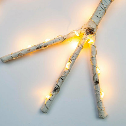 Lighted Birch Branch Snowflake Hanging Accent | Plow & Hearth