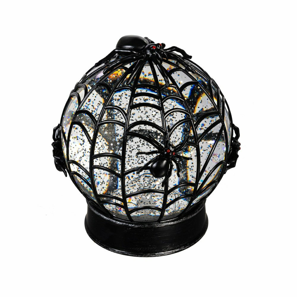 Haunted House Spider Web LED Water Globe, 7.5"H | Plow & Hearth