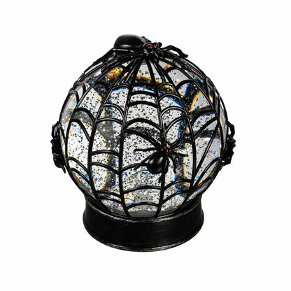 Haunted House Spider Web LED Water Globe, 7.5"H | Plow & Hearth