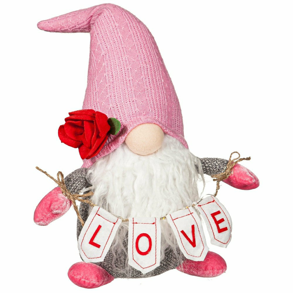 Lighted Valentine Gnome Table Décor | Plow & Hearth
