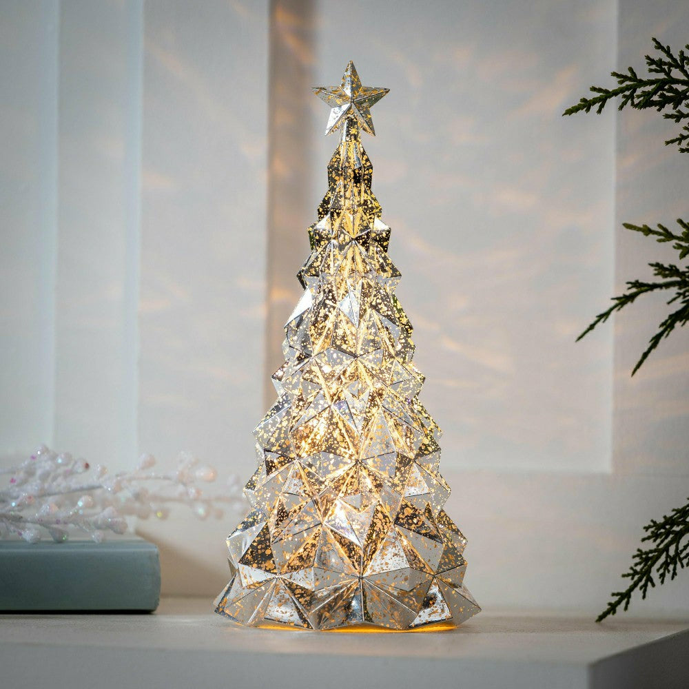 Season to Sparkle LED Table Decor Christmas Tree Acrylic Lantern, 9.75 | Plow & Hearth