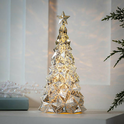 Season to Sparkle LED Table Decor Christmas Tree Acrylic Lantern, 9.75 | Plow & Hearth