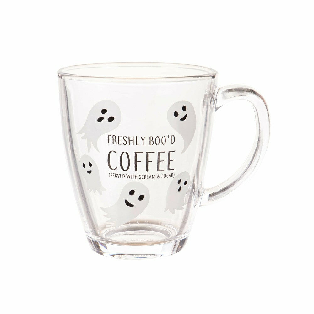 17oz Glass Coffee Cup w/ Gift Box, Freshly Boo'd Coffee | Plow & Hearth