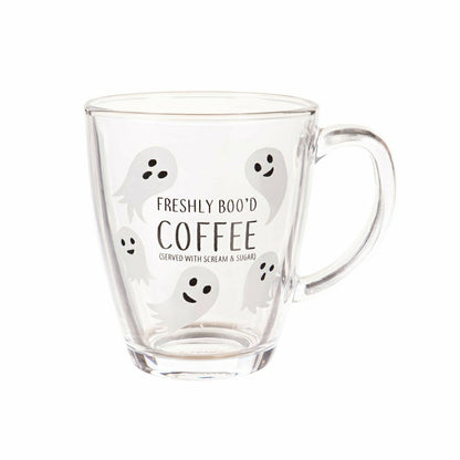 17oz Glass Coffee Cup w/ Gift Box, Freshly Boo'd Coffee | Plow & Hearth