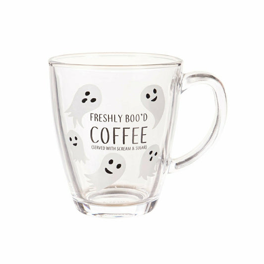 17oz Glass Coffee Cup w/ Gift Box, Freshly Boo'd Coffee | Plow & Hearth