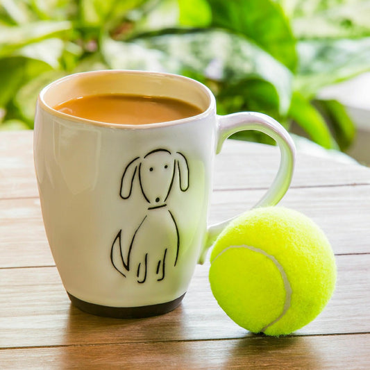 Pet Central Drinkware Gift Set Ceramic Cup and Ball, Pet Dog, 16oz | Plow & Hearth