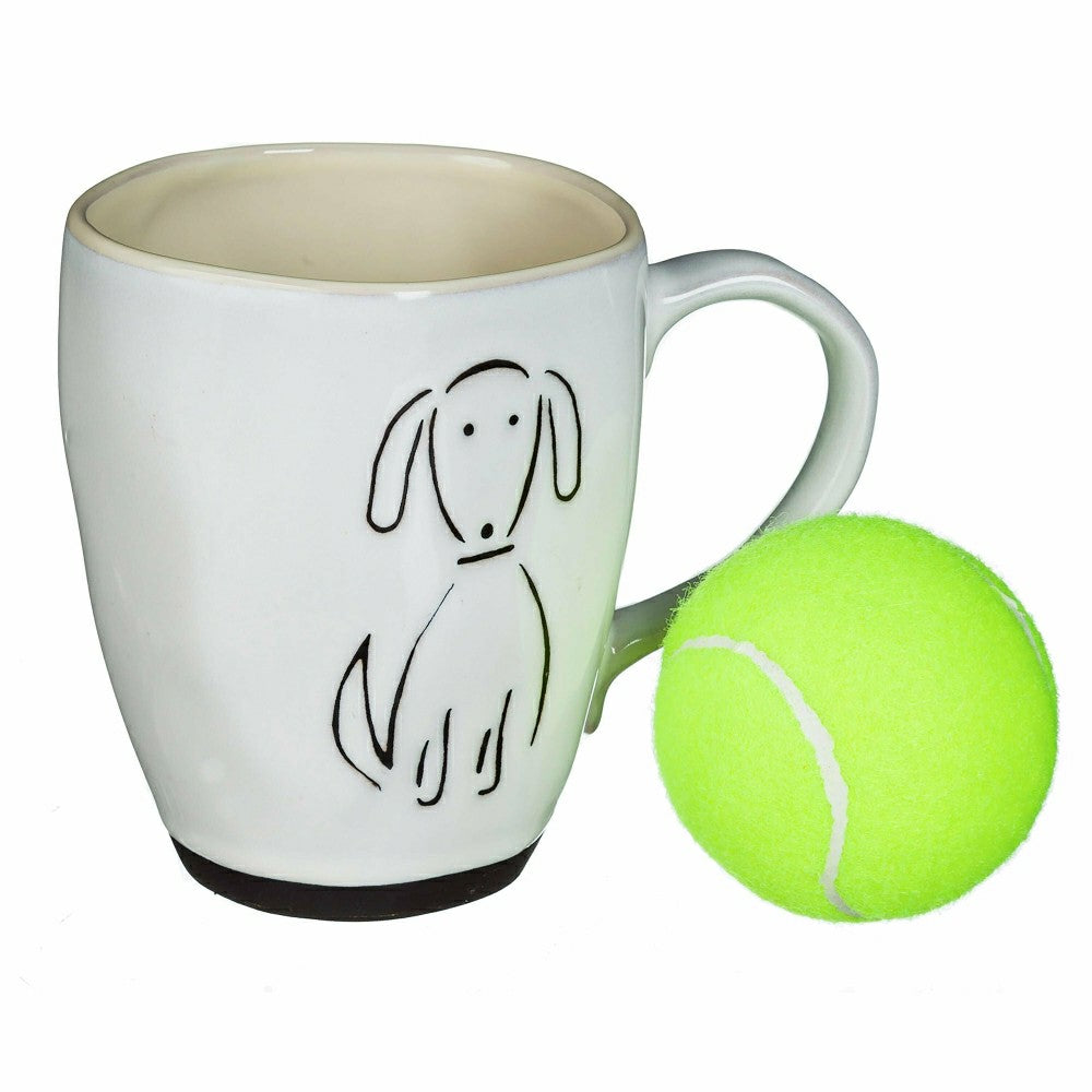 Pet Central Drinkware Gift Set Ceramic Cup and Ball, Pet Dog, 16oz | Plow & Hearth