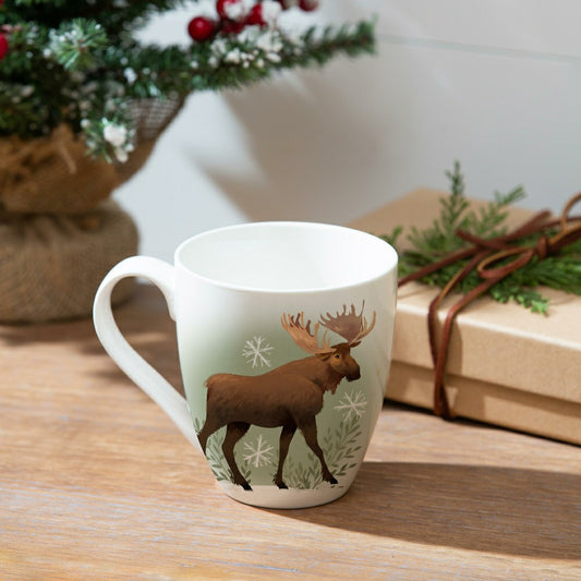 Woodland Storybook Coffee Cup Ceramic Cup O' Java, Moose, 17oz, Gift B | Plow & Hearth