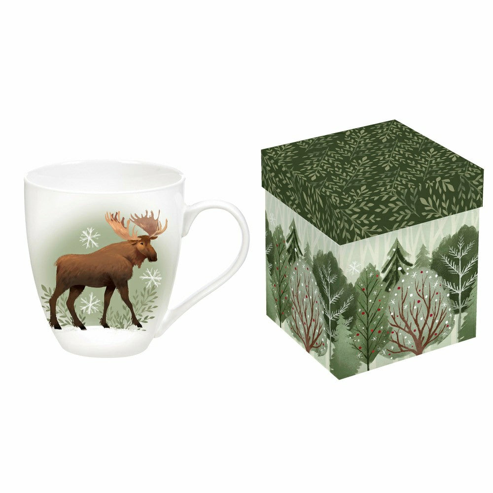 Woodland Storybook Coffee Cup Ceramic Cup O' Java, Moose, 17oz, Gift B | Plow & Hearth