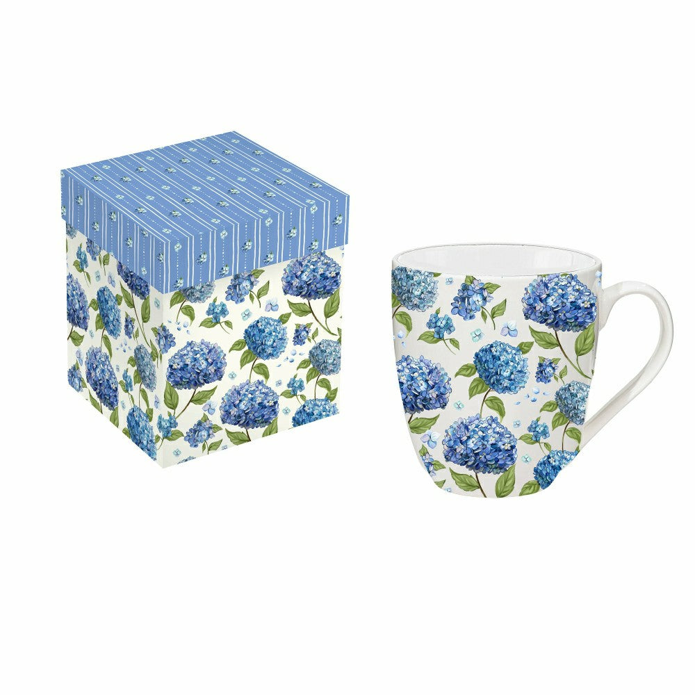 VivaStyle Coffee Cup Ceramic Cup O' Java, Hydrangea, 17oz, Gift Box | Plow & Hearth