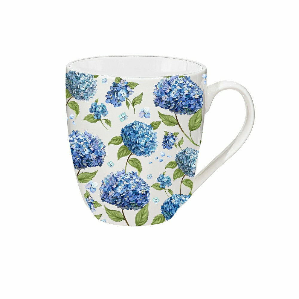 VivaStyle Coffee Cup Ceramic Cup O' Java, Hydrangea, 17oz, Gift Box | Plow & Hearth