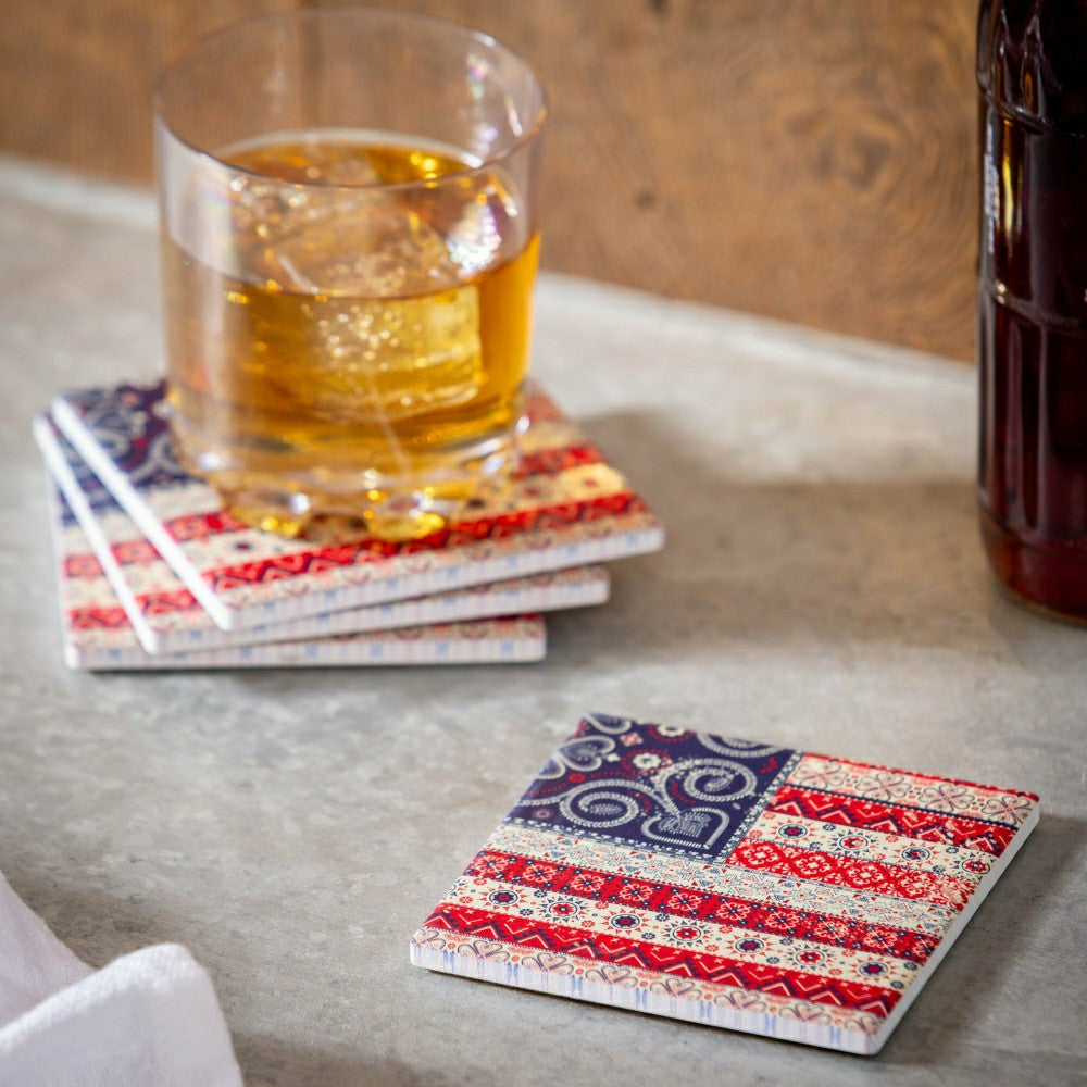 Americana BOHO by JG, Set Of 4 Coasters | Plow & Hearth