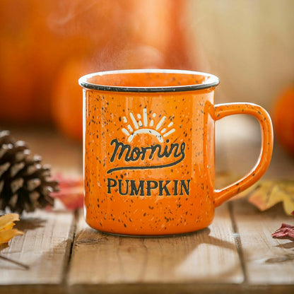 Harvest Blossom Ceramic Cup, 12 OZ, "Morning Pumpkin" | Plow & Hearth