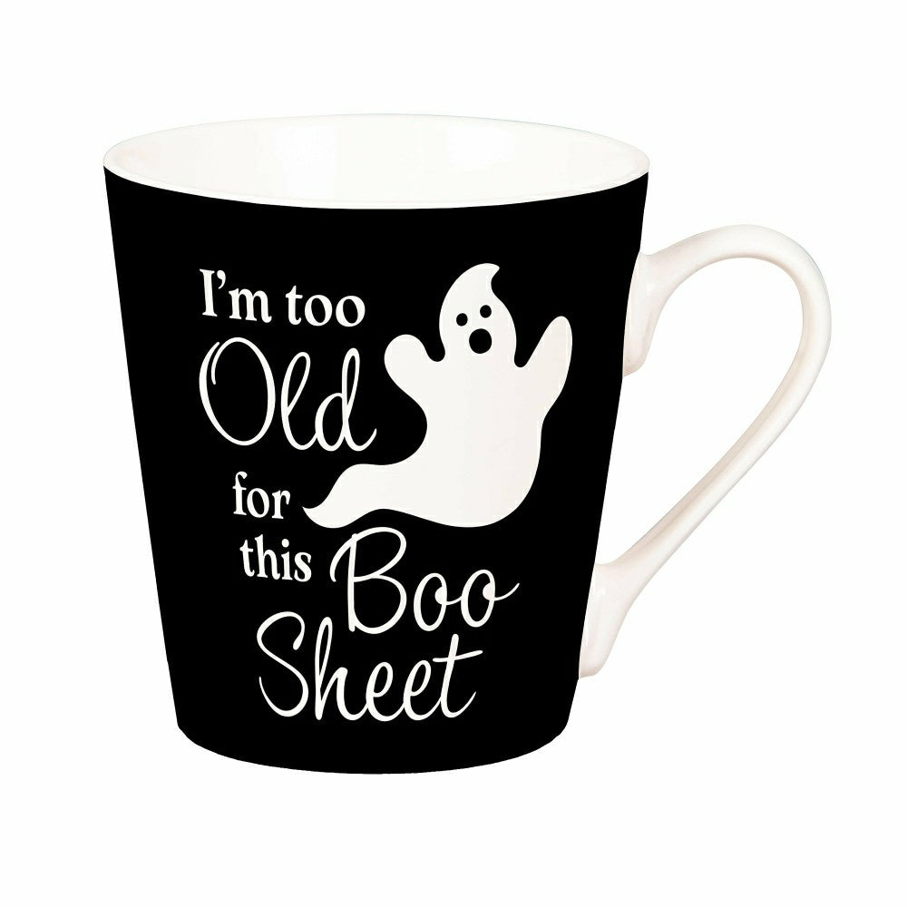 I'm Too Old For This Boo Sheet Ceramic Flare Cup and Black Socks Gift  | Plow & Hearth