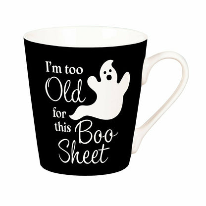 I'm Too Old For This Boo Sheet Ceramic Flare Cup and Black Socks Gift  | Plow & Hearth