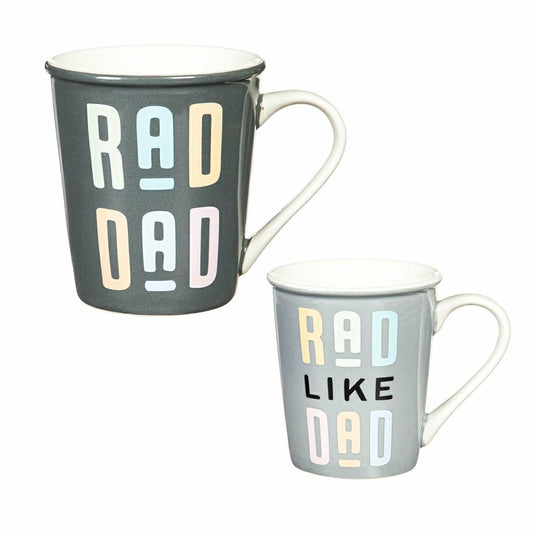 Daddy and Me Ceramic Cup Gift Set, 16 oz. and 8 oz., Rad Dad / Rad Lik | Plow & Hearth