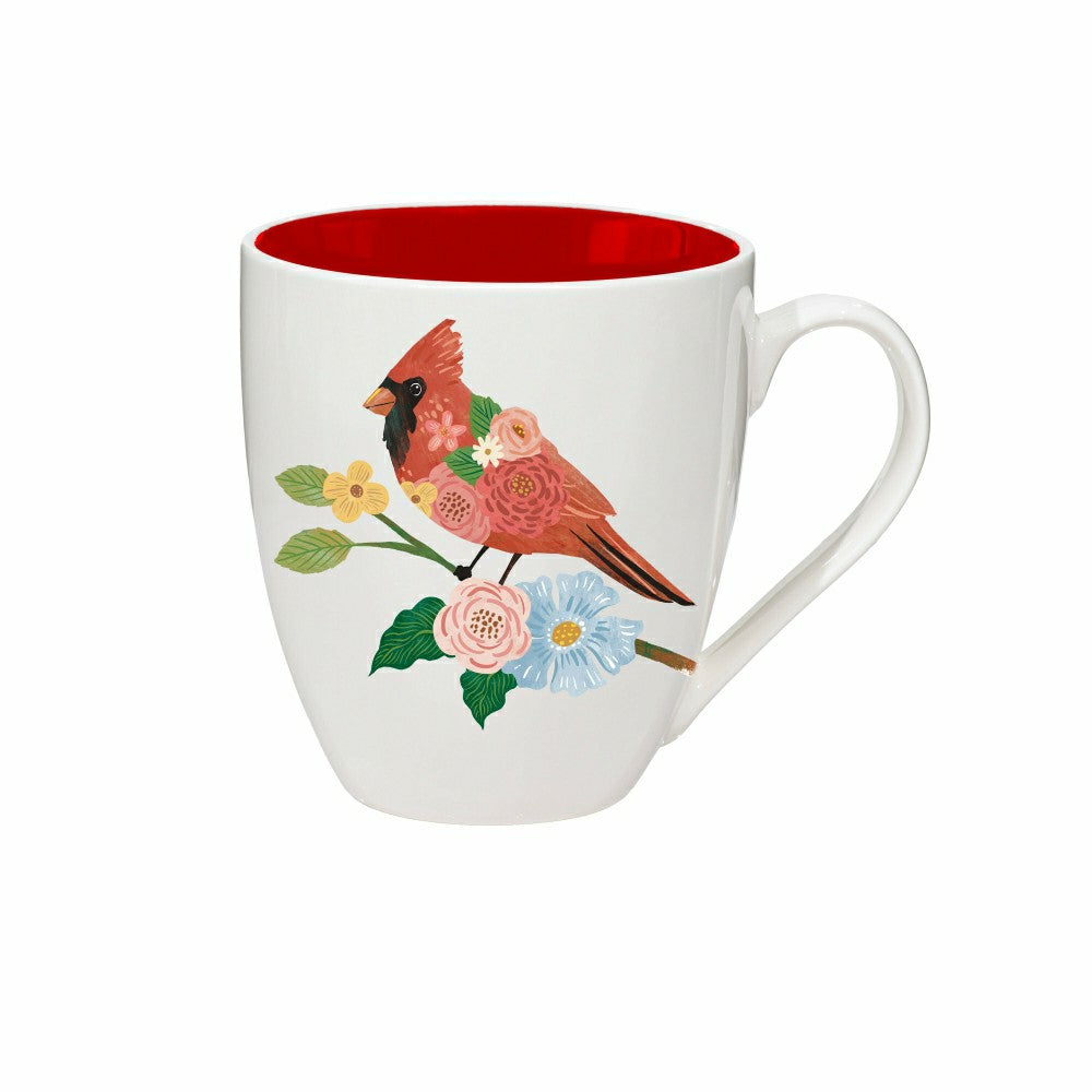 Cottage Garden Coffee Cup Ceramic Cup O' Java, Cardinal, 17oz, Gift Bo | Plow & Hearth