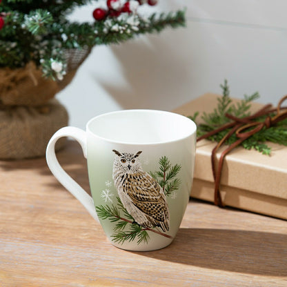 Winter Grove Coffee Cup Ceramic Cup O' Java, Owl, 17oz, Gift Box | Plow & Hearth
