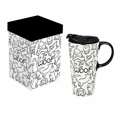 Pet Ceramic Perfect Cup, Woof Dog, 17oz, Gift Box | Plow & Hearth