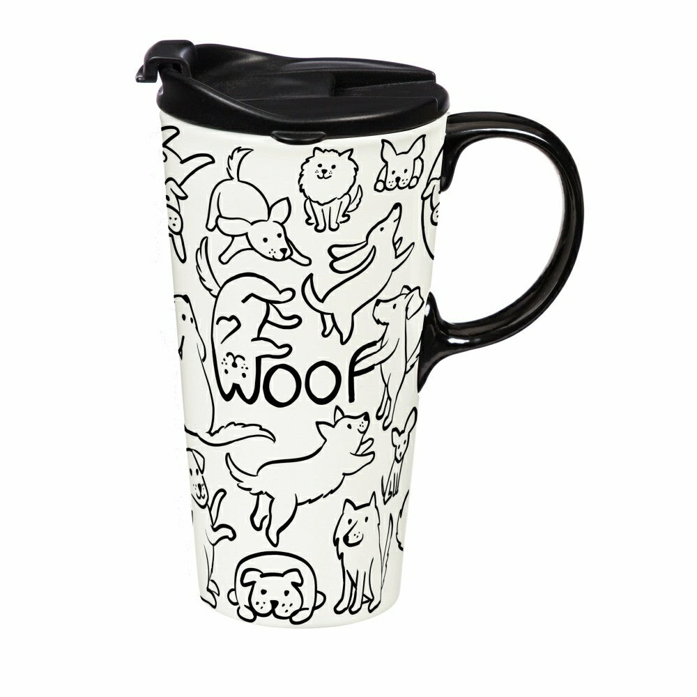 Pet Ceramic Perfect Cup, Woof Dog, 17oz, Gift Box | Plow & Hearth