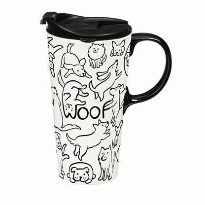 Pet Ceramic Perfect Cup, Woof Dog, 17oz, Gift Box | Plow & Hearth