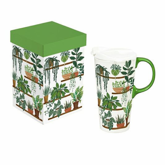 Cottage Garden Ceramic Perfect Cup, Plants, 17oz, Gift Box | Plow & Hearth