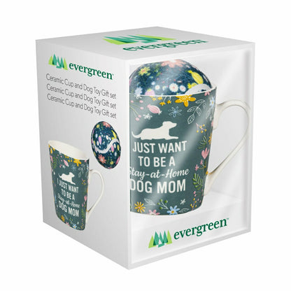 Pet Drinkware Gift Set Ceramic Flare Cup and Dog Toy, 12oz, Gift Box | Plow & Hearth