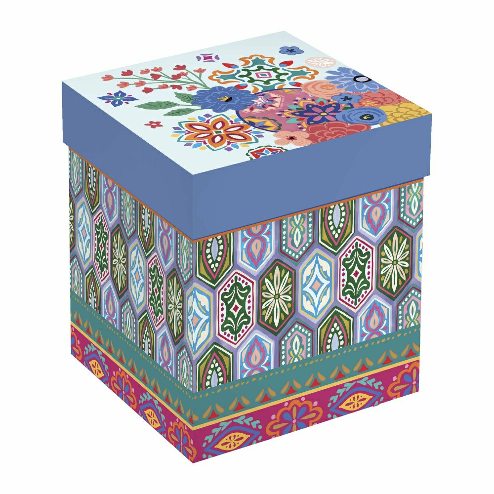 Geometric Tapestry Ceramic Cup O' Java, 17oz, Gift Box | Plow & Hearth