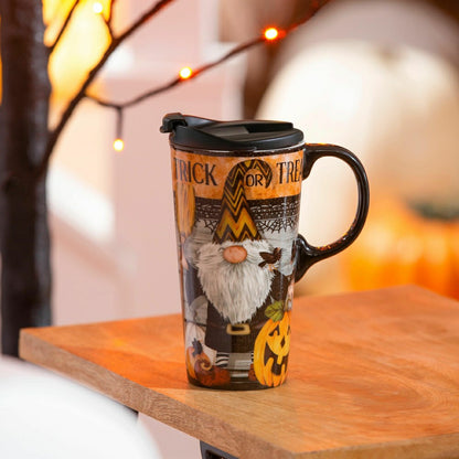 Haunted House 17 OZ Ceramic Cup and Puzzle Gift Set, Trick Or Treat Gn | Plow & Hearth